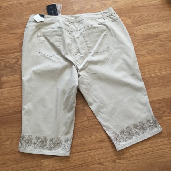 Gloria Vanderbilt Khaki Beige Capris Slimming 20W - Picture 4 of 11